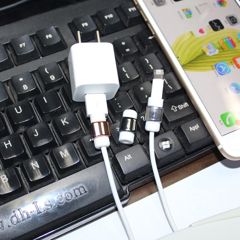 10 шт./лот защитный USB-кабель с покрытием цветные наушники для передачи данных