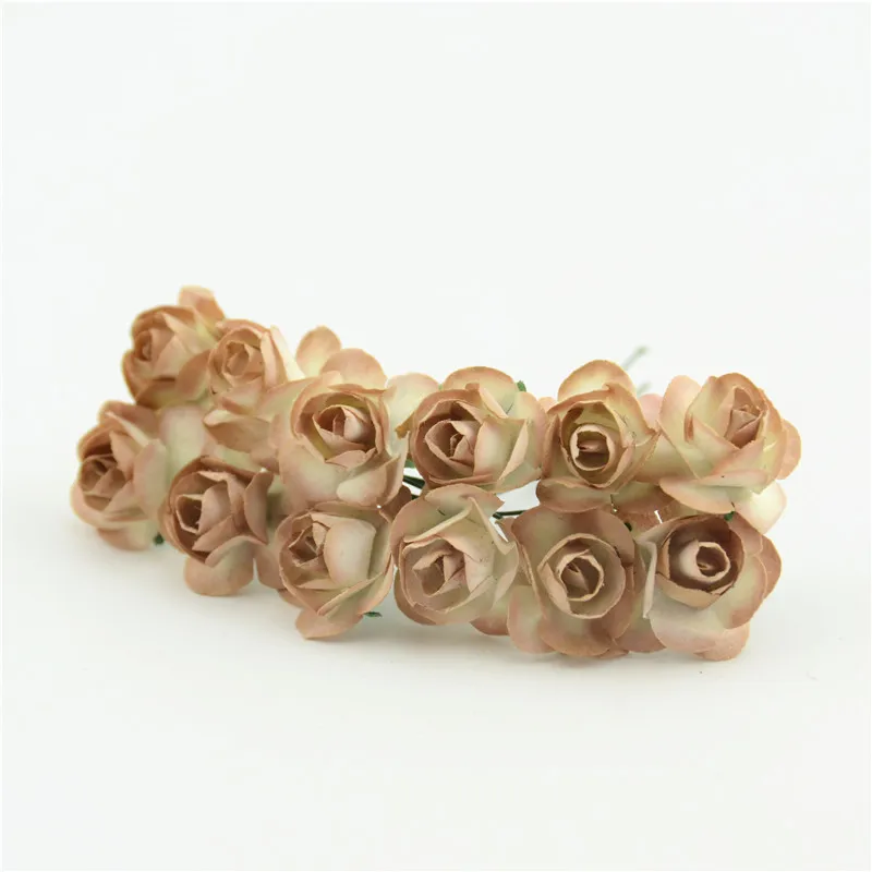 144 шт. дешево Мини бумажные розы ручной работы искусственные цветы букет для