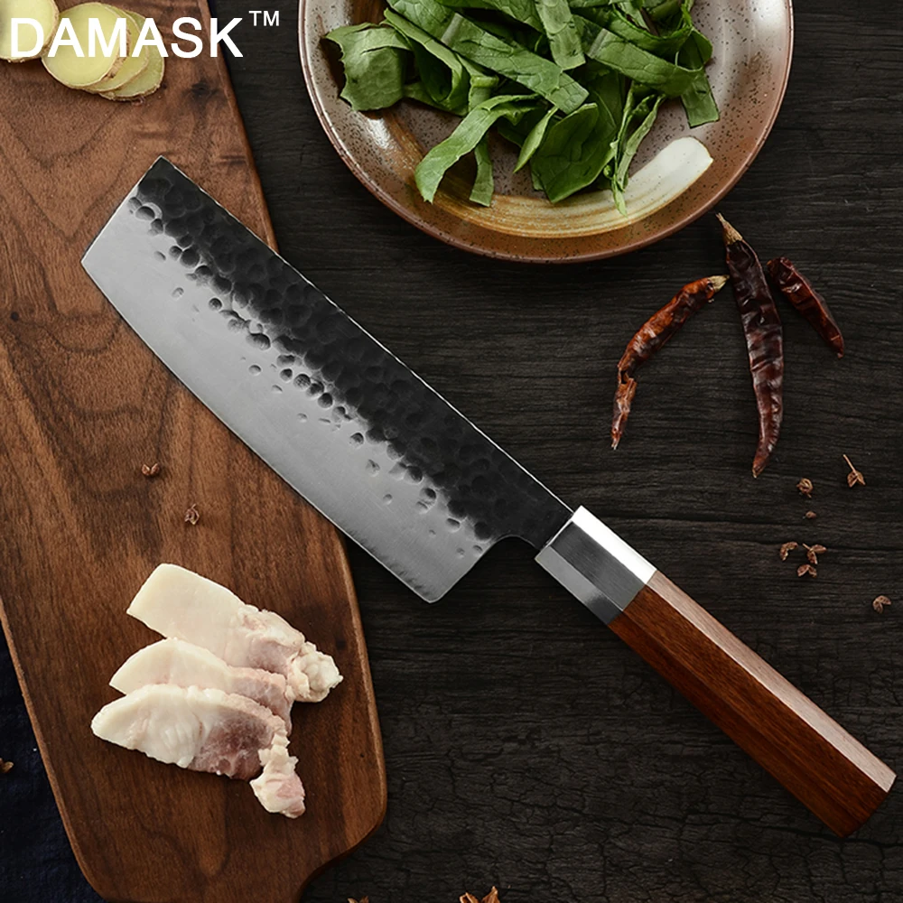Нож кованый из нержавеющей стали высокой твердости Kirisuke Santoku ножи накири | Дом и