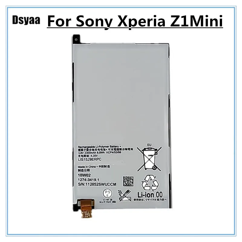 Замена для Sony батареи SONY Xperia Z1 Mini Compact D5503 M51w LIS1529ERPC натуральная батарея телефона