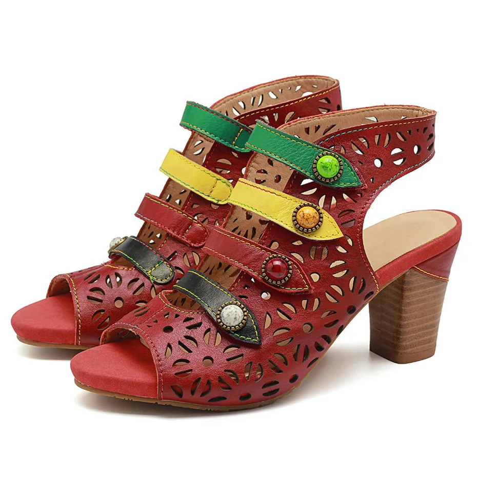 Летние богемные регулируемые женские сандалии ручной работы в цветную полоску