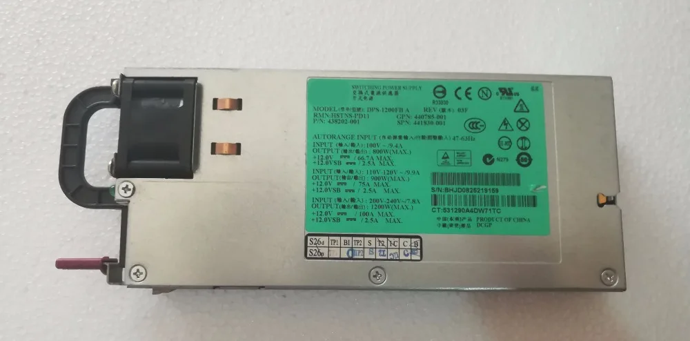 DPS 1200FB A 438202 001 HSTNS PD11 002 441830 1200 Вт источник питания для сервера|server power supply|text |