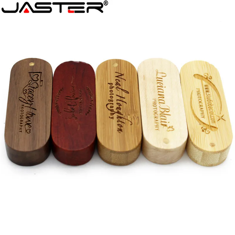 JASTER логотип лазерная гравировка вращающийся деревянный USB флеш-накопитель карта памяти Флешка 4 ГБ 16 ГБ 32 ГБ 64 Гб usb creativo U диск подарок