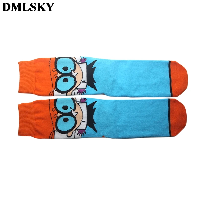 DMLSKY Dexter's Lab мультфильм забавные Женские носочки мужские модные хлопковые носки с 3D принтом носки с рисунками новинка носки M3718