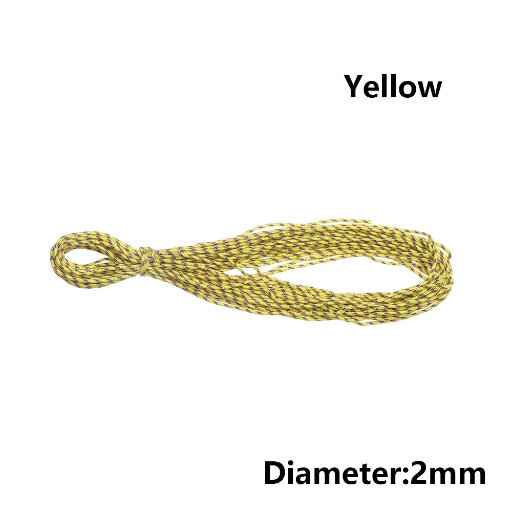 style 2 - yellow 12 Цветов Паракорд 550 веревка 5/10/20 м Длина парашютный шнур верёвки для палатки набор для выживания для Пеший Туризм Кемпинг Диаметр 2 мм - Цвет: style 2 - yellow