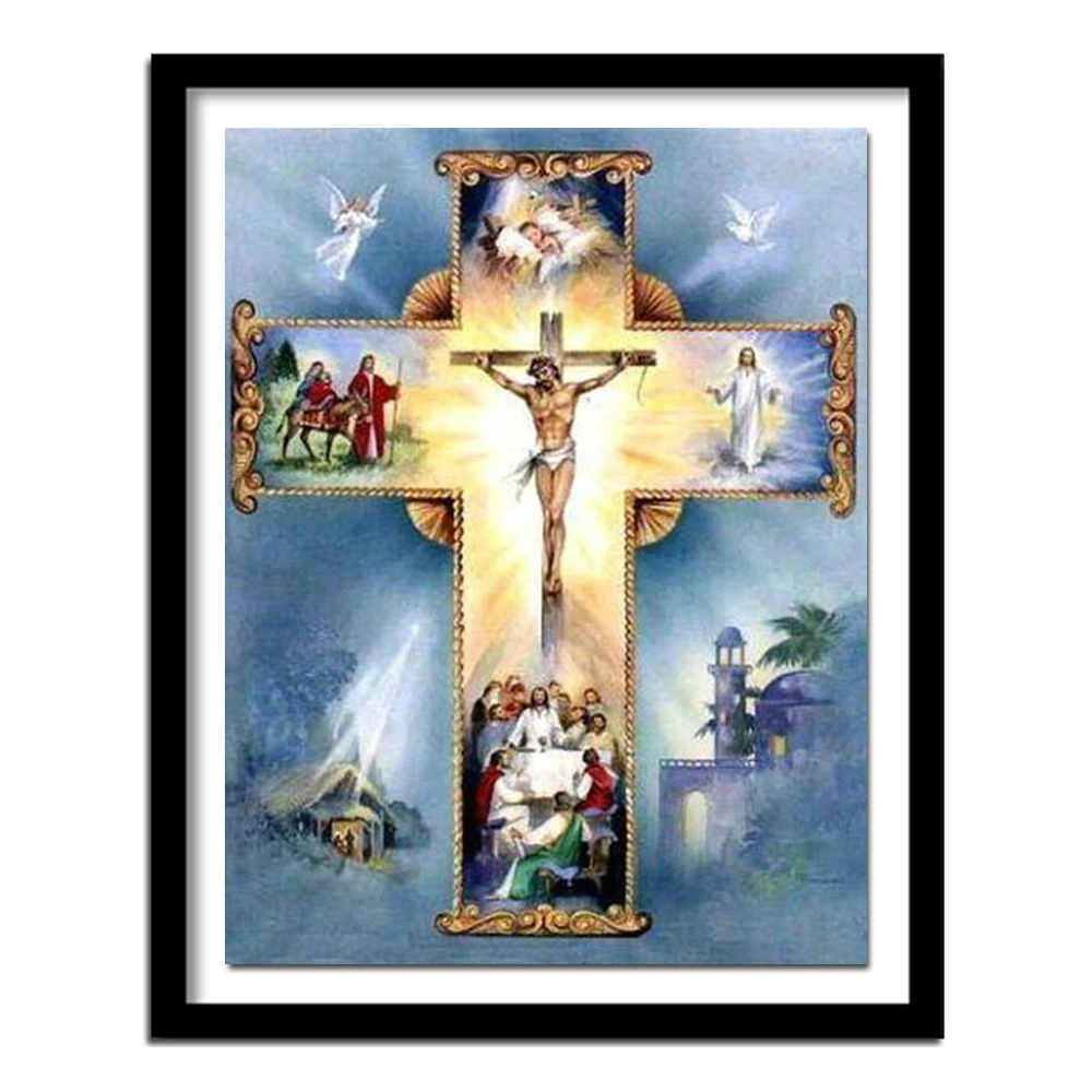 5D DIY Хесус Христос thecross стежка Полный Круглый алмаз для алмазной вышивки живопись религиозный христианский крест w183