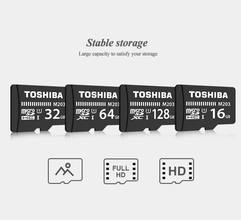 Карта памяти TOSHIBA M203 Max 100 МБ/с. микро SD карты UHS-I 16 Гб оперативной памяти, 32 Гб встроенной памяти SDHC 64 Гб 128 ГБ SDXC U1 Class10 черный TF карты для мобильного телефона