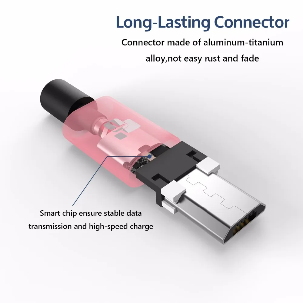 Кабель Micro usb Tiegem в нейлоновой оплетке USB кабель для быстрой зарядки и передачи