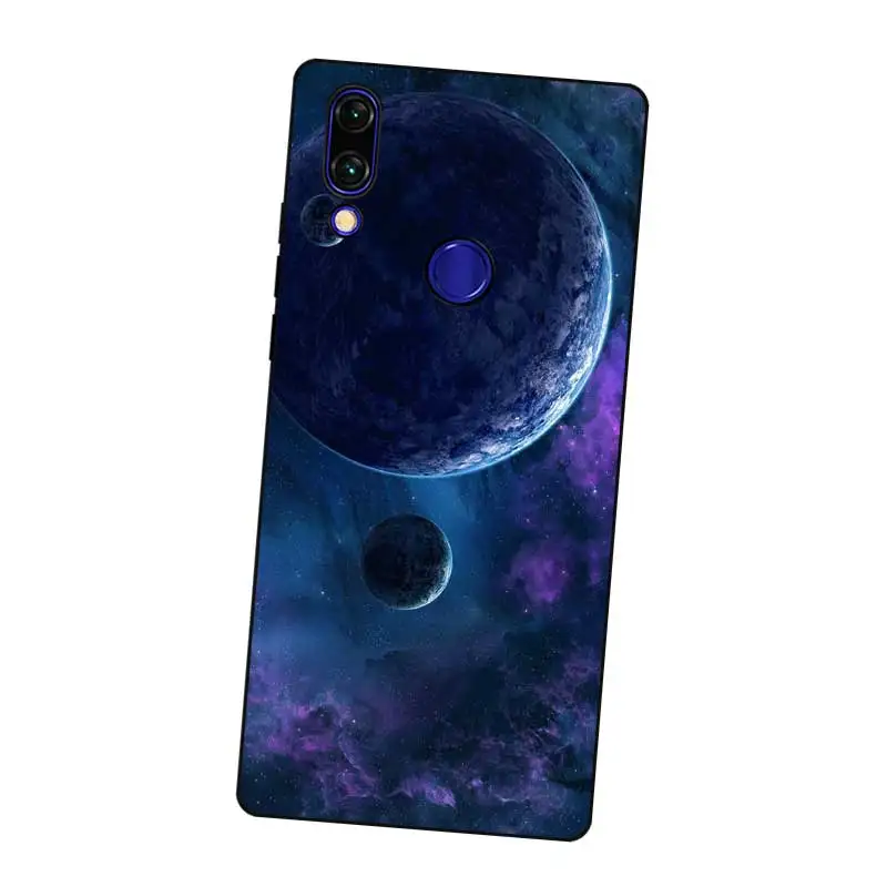 N402 космические звезды черный силиконовый чехол крышка для Xiaomi Redmi Note 3 4 4X5 5A 6 7 Pro