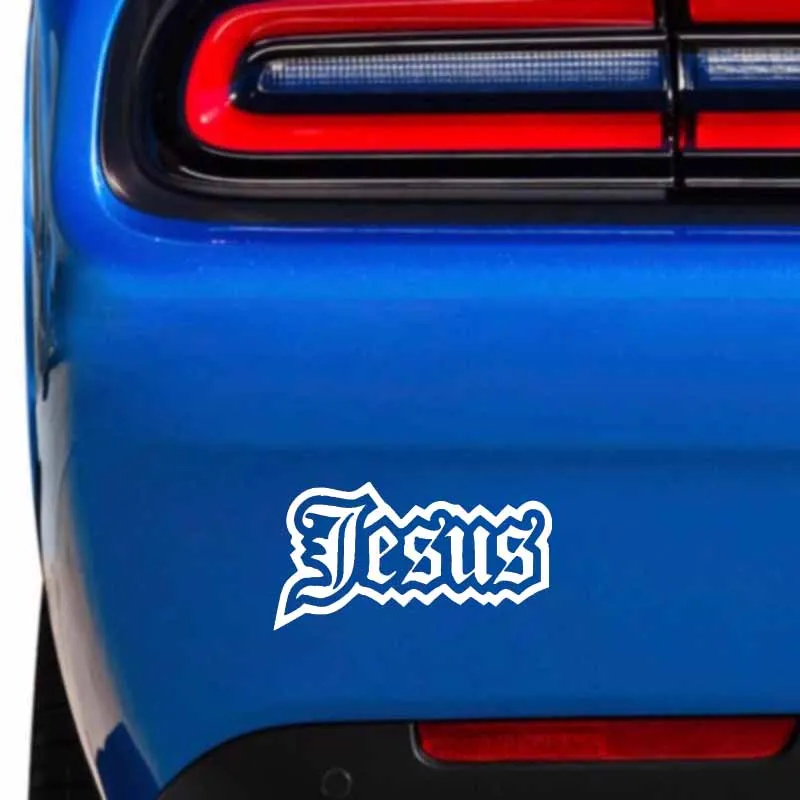

YJZT 12.7CM*6.8CM Jesus Vinyl Car Motorcycle Personality Sticker Decals Black/Silver C13-000146