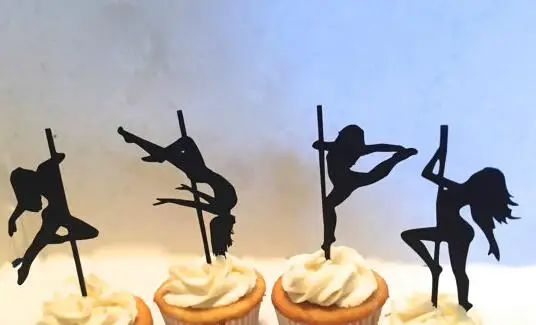 

glitter Pole Dancing Birthday wedding Valentine's Day cupcake toppers engagement Bachelorette bridal shower food toothpicks