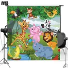 Виниловый фон для фотосъемки детей с изображением зоопарка из мультфильма, новая ткань, фланелевый фон для детской фотостудии lv099