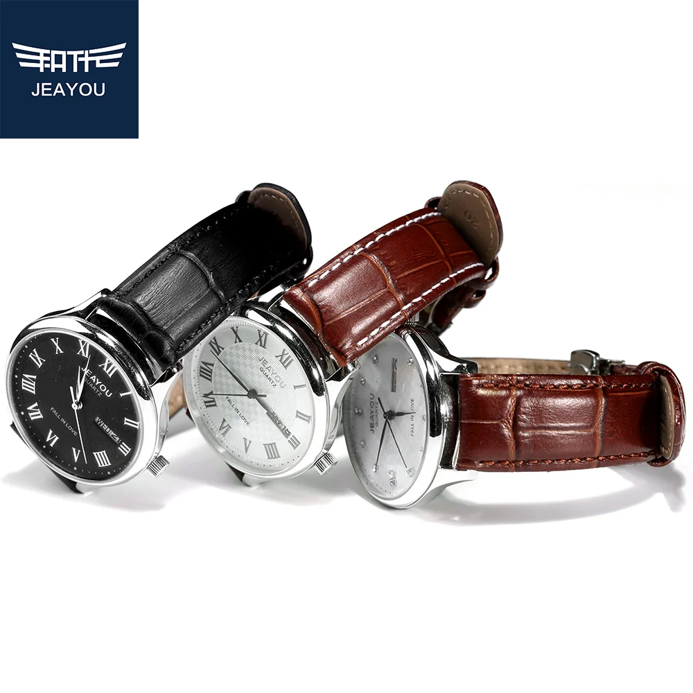 Мужские Ремешки для наручных часов JEAYOU из натуральной кожи Casio/Seiko/Mido с пряжкой