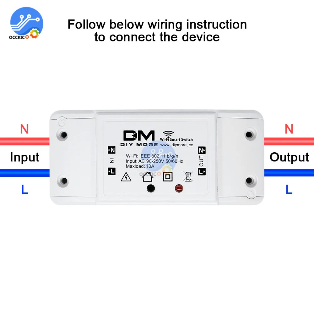 Sonoff DM AC 90 V-250 V умный пульт дистанционного управления Wifi переключатель Diy таймер беспроводной прерыватель смарт WiFi розетка Смарт для Google Home