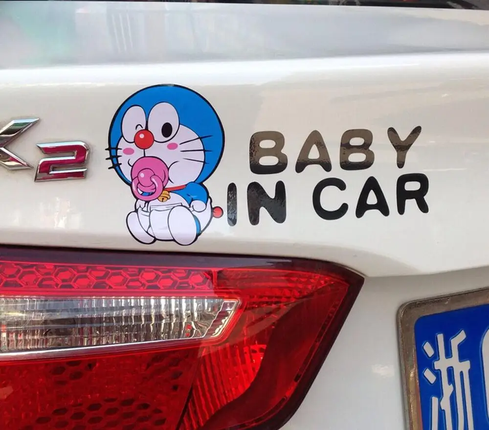 2 шт./лот DORAEMON наклейки на автомобиль ребенок в машине предупреждающие