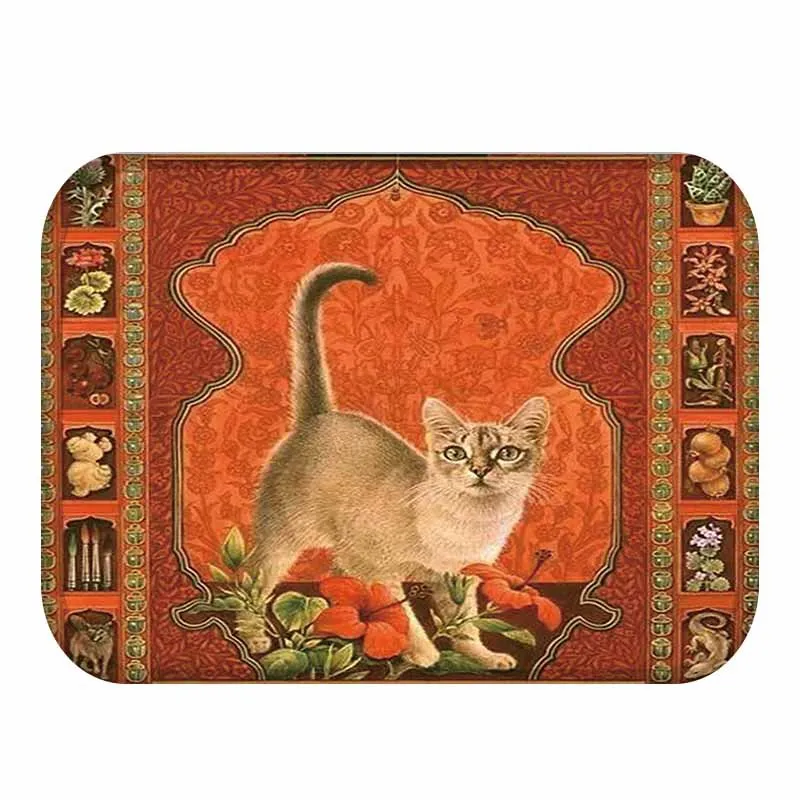 40x60cm New Cartoon Style Lovely Cat Anti-slip Floor Mat Outdoor Rugs Animal Front Door Mats Kitchen for Living Room | Дом и сад
