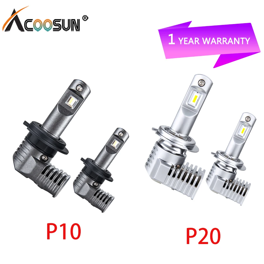 Acoosun светодиодный H4 H7 HS1 передняя фара мотоцикла Turbo h4 h7 h11 12 V 6500 K P10 P20 свет для мото