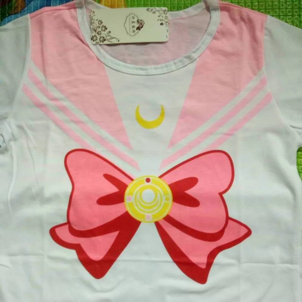 Японская Сейлор Лунная Рубашка Аниме Костюм Tsukino Usagi Kawaii Домашняя одежда мягкие