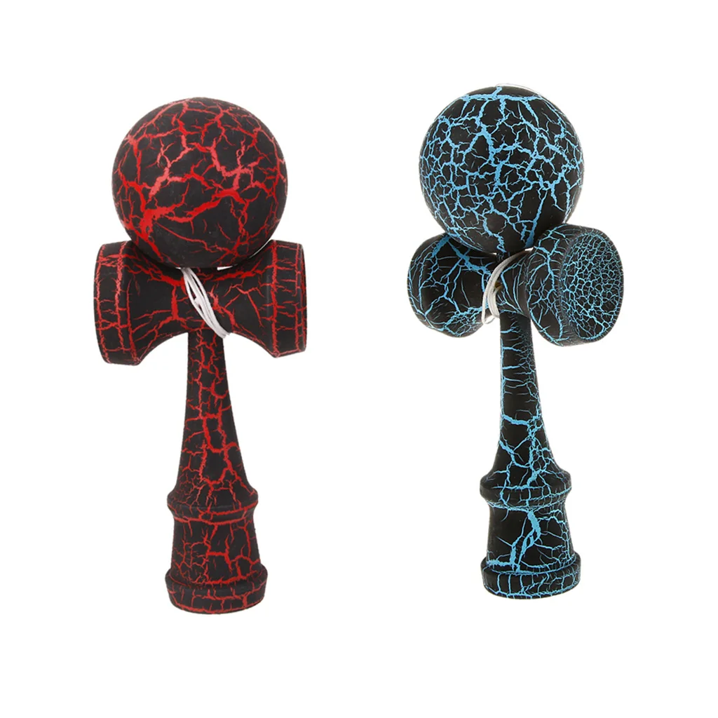 Деревянные игрушки Kendama из 2 предметов с краской в виде трещин профессиональные