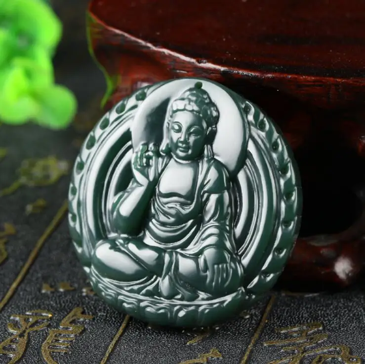 Натуральный кулон hetian yu QINGYU Vairocana медный резной амулет PIXIU хорошо подходит для