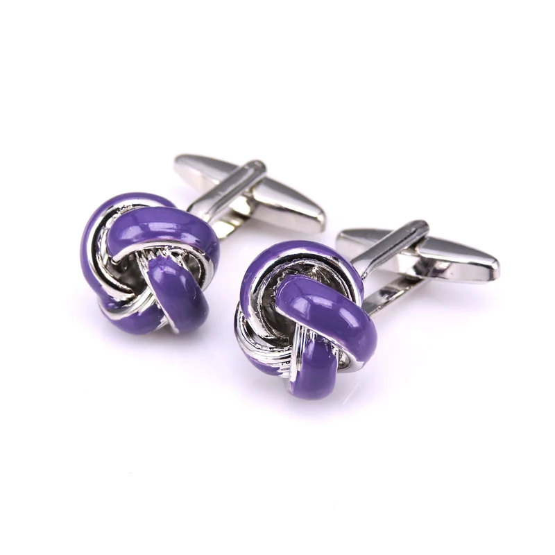 

HYX Luxury shirt purple knot cufflink for mens Brand cuff buttons cuff links High Quality abotoaduras Jewelry