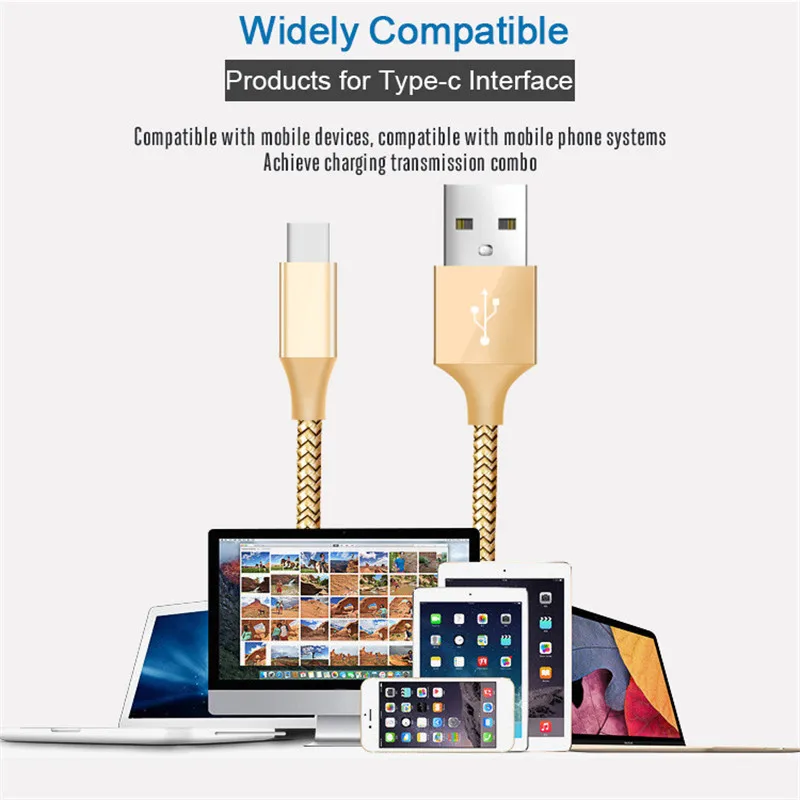 USB Type C кабель для быстрой зарядки 1 м/2 м/3 м 2 5 А и передачи данных внешнего