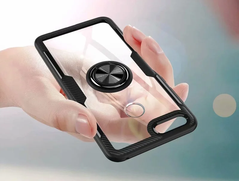 Case For Huawei Honor 7X Cover honor case Transparent finger ring Stand Magnet Soft 7 X kimTHmall | Мобильные телефоны и