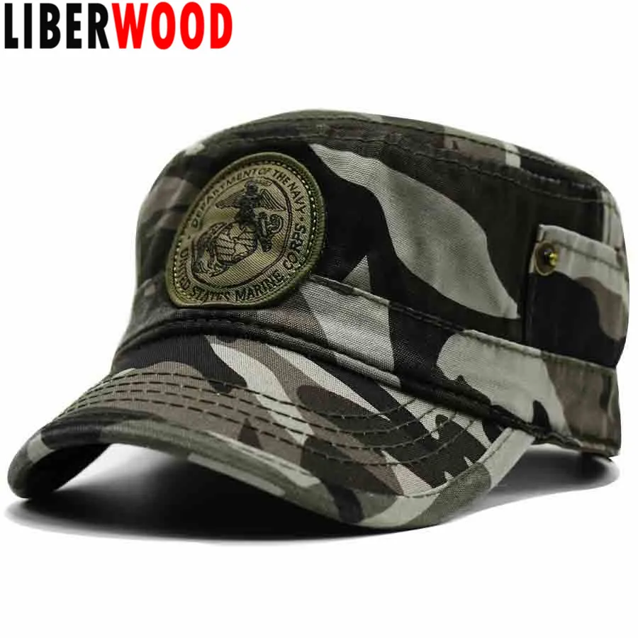 LIBERWOOD Мужская камуфляжная кепка USMC США морской корпус патриот хлопковая с