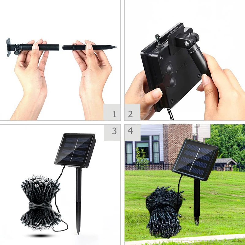 Antikue Solar String Light Outdoor Led Strip Garland For Garden Decoration lamp Christmas Lights Luminaria Energia | Лампы и освещение