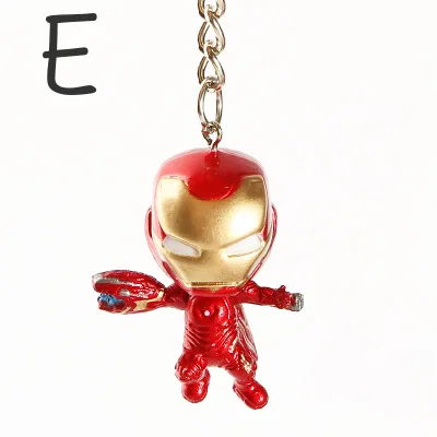 E-Iron Man 2 Брелок для ключей с изображением Железного человека Человека-паука Таноса Капитана Америки антмана Тора доктора странных фигурок - Цвет: E-Iron Man 2