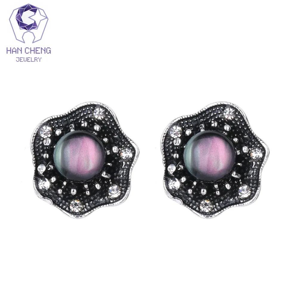 Новые серьги HanCheng в виде драгоценных камней Стразы Женские Ювелирные изделия