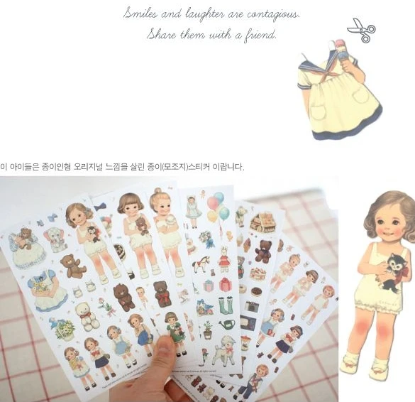 MQStyle 6 шт./упак. Новинка 2019 милые Креативные Стикеры s Бумага девушка Комбинации