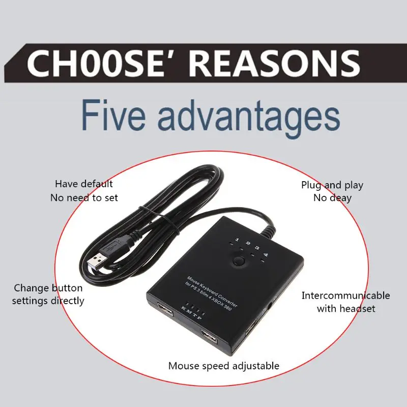 Конвертер клавиатуры для мыши адаптер PS3 / PS4 XBox 360 One Xbox one S без задержки совместим