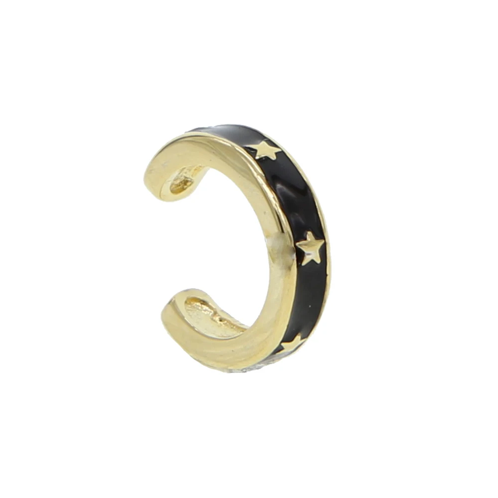 black Европейские Модные женские ювелирные изделия, Позолоченные цветные эмалированные серьги с гравировкой в виде звезды - Окраска металла: black