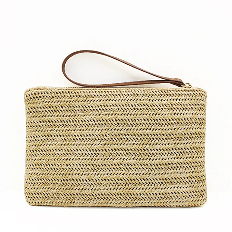 

Bohemian Women Straw Bag New Fashion Clutch Bags Female Handbag Hand Made Rattan Bag Corn Peels Woven Summer Casual Beach Pocket