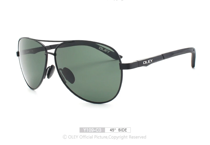 Y109 C3 BOX OLEY Unisex polarized Sunglasses Men luxury brand Women Retro pilot Sun Glasses Classic black lens polaroid UV400 Y109 - Цвет линз: Y109 C3 BOX