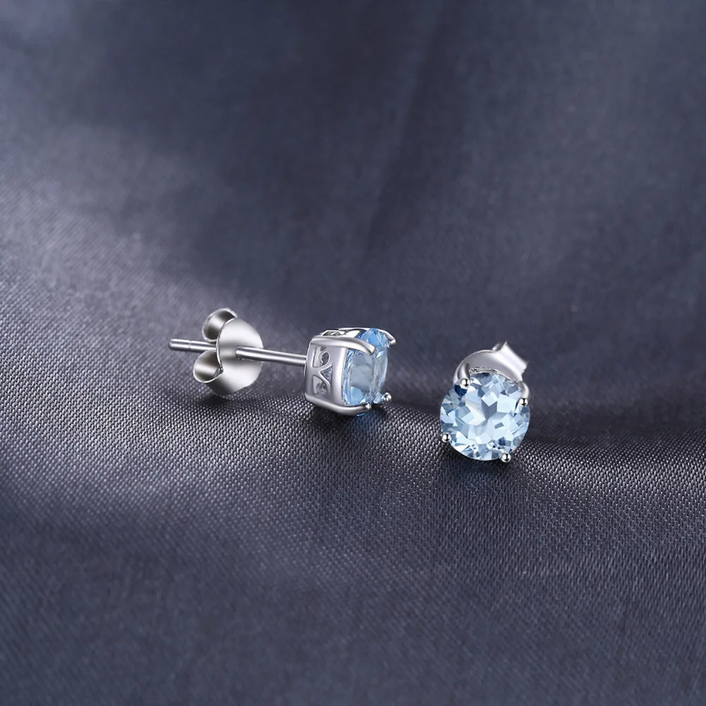 JewelryPalace 2ct камень голубой Topazs серьги стержня для Для женщин Чистая стерлингового