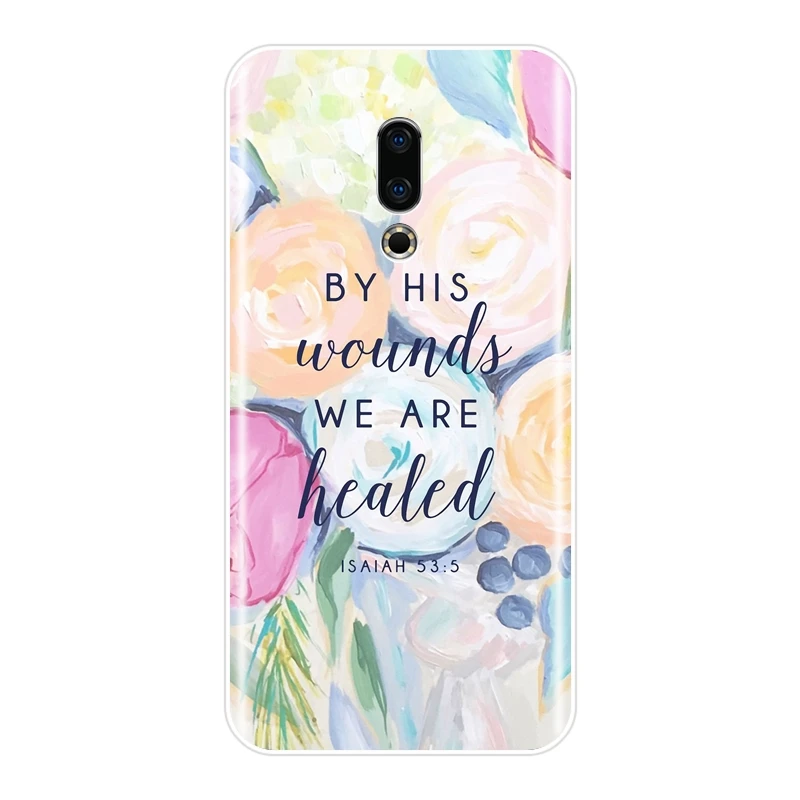 Мягкий силиконовый чехол для телефона Meizu U10 U20 Pro 6 7 Plus Bible Verse Quotes Flower задняя крышка