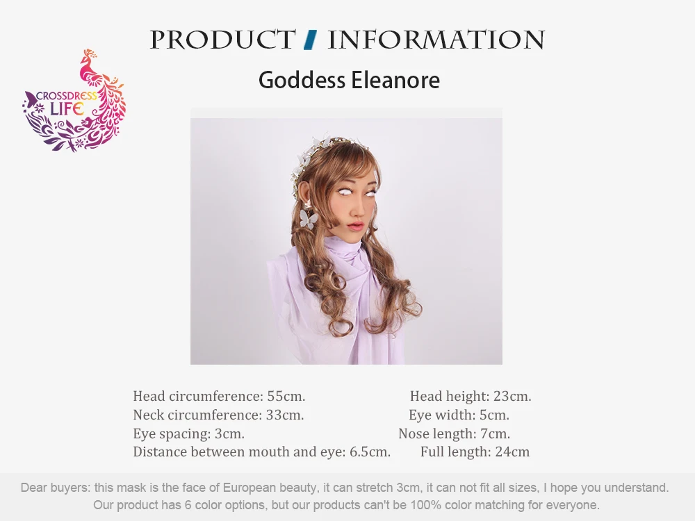 Crossdress Life Elanore angel face Реалистичная силиконовая женская маска маскарад, вечеринка, Хэллоуин Кукла в маске для косплея транссексуалов