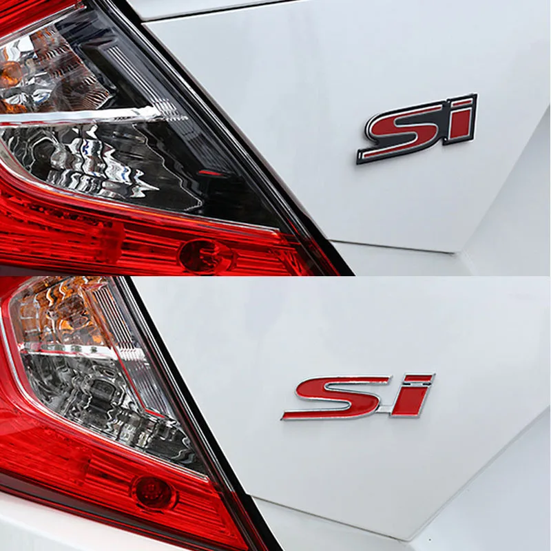 2 цвета! 3D SI логотип эмблема боковая наклейка для Honda Civic 10th Gen 4DR 2016 17|stickers for honda
