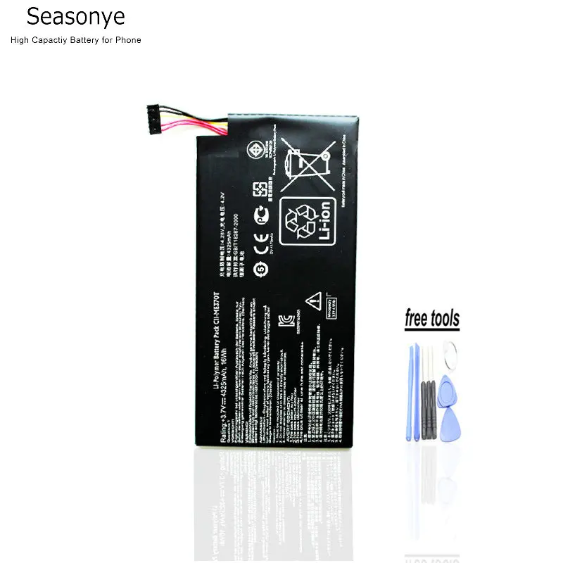 Seasonye 1x4325 мАч C11-ME370T / C11 ME370T сменный литий-полимерный аккумулятор для asus google nexus7 nexus