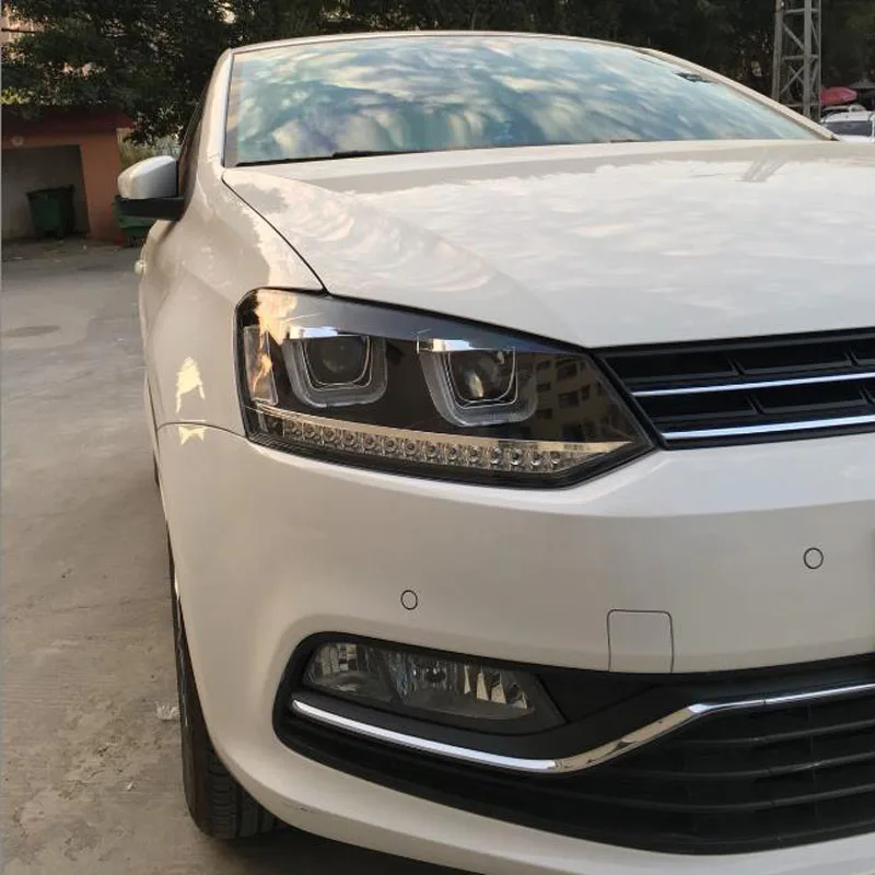 Автомобильные стильные фары для Volkswagen POLO GT1 2010- фары двухлучевые линзы UU стильная сборка DRL