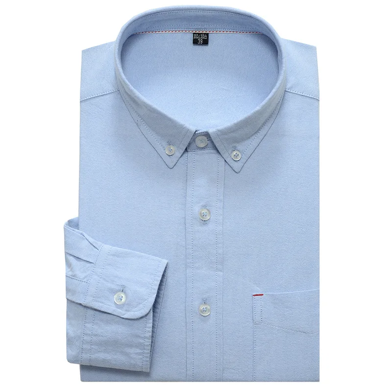 Men Shirts Long Sleeve Turn-down Collar Cotton Ligntweight Casual Dress Shirt Hight Quality Solid | Мужская одежда