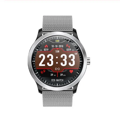 Silver Steel LYKRY N58 Смарт часы для мужчин и женщин ЭКГ PPG Smartwatch кровяное давление монитор сердечного ритма ЭКГ часы для Android IOS reloj inteligente - Цвет: Silver Steel