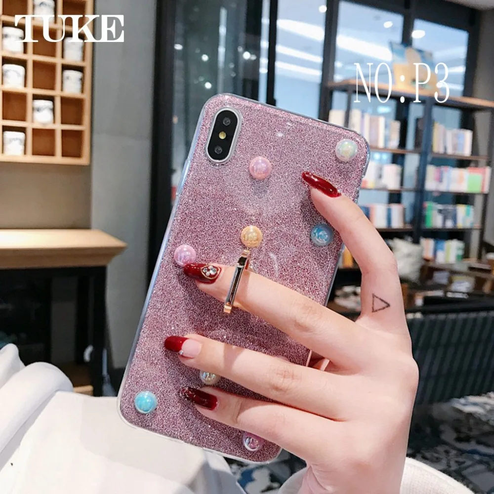 Блестящий чехол для Vivo V15 с кольцом на палец мягкий силиконовый из ТПУ vivo