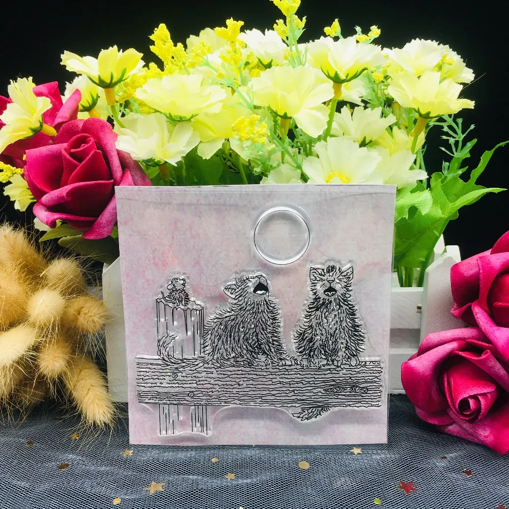 Кот Мышь Moon штамп прозрачный чистый силикон альбом для штампов Стикеры DIY