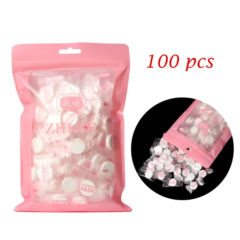 100pc 50 шт. уход за кожей лица DIY Бумага для сжатия лица маска хлопок сжатый маска для лица домашняя маска бумага таблетки - Цвет: 100pc