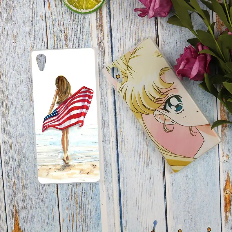Модный прозрачный чехол A girl с изображением пляжа для Sony Xperia Z3 Z5 Premium M4 Aqua M5 X XA XA1 C4 C5