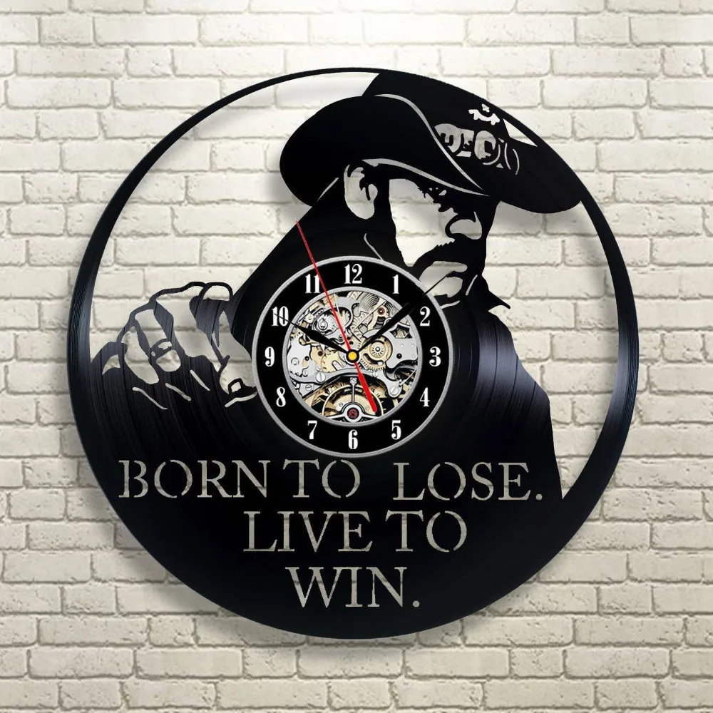 2017 супер крутые CD виниловые настенные часы современный дизайн Born To Lose Live Win Theme Art