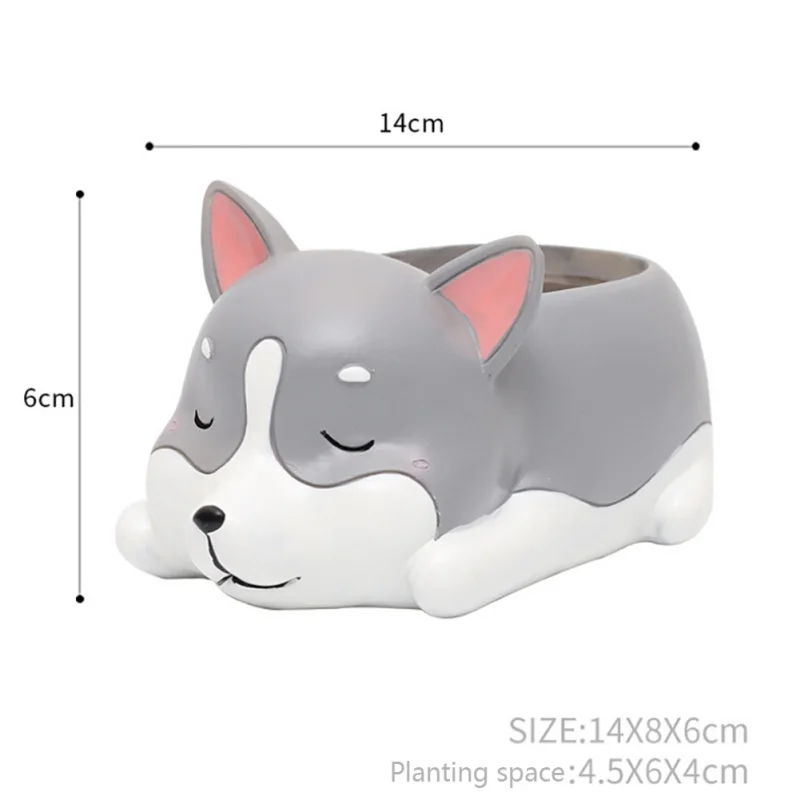 NewestPuppy полимерный горшок для суккулентов милый корги мини-горшок для цветов Настольный горшок садовый бонсай цветочный горшок